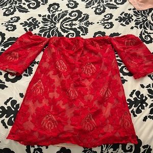Storee lace red dress